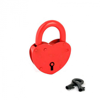 Замок висячий ЗВС-3 /2 кл. "Сердечко" красный г.Елизарово 