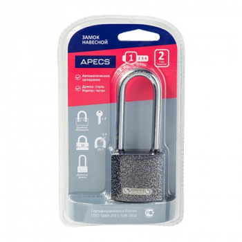 Замок висячий Apecs PD-01-38-L-Blister