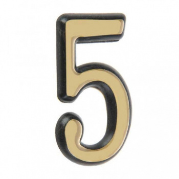 Цифра дверная АЛЛЮР №5 пластик золото