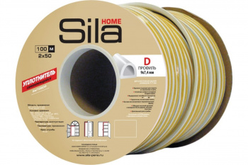 Уплотнитель Sila Home D100 белый 100м (9*7,4)