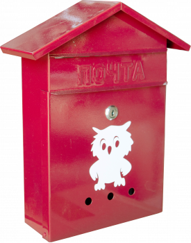 Почтовый ящик Домик №2 "Сова/голубь" с/з вишня