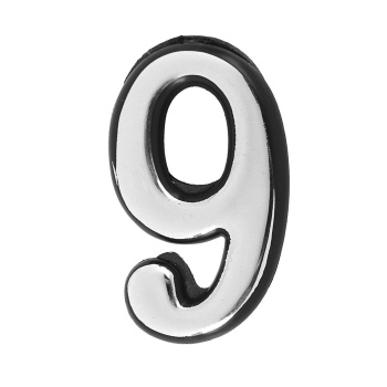 Цифра дверная АЛЛЮР №9 пластик хром