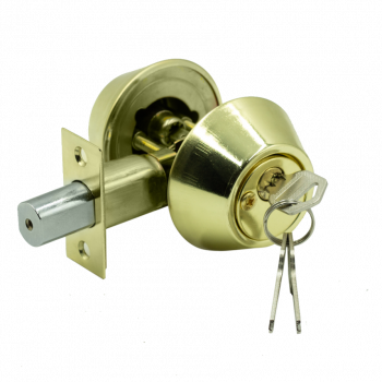 Замок врезной DeatBolt-102 (кл/кл) золото LEKSA 