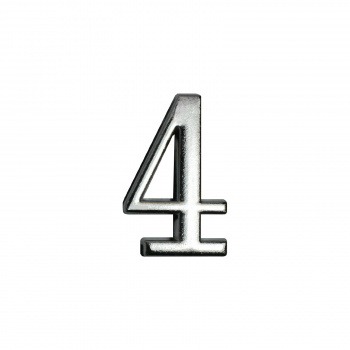 Цифра дверная АЛЛЮР №4 на клеевой основе хром