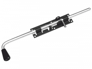 Засов с пружиной ЗСП-500мм мод.2 (с проушиной) (черный) ДОМАРТ