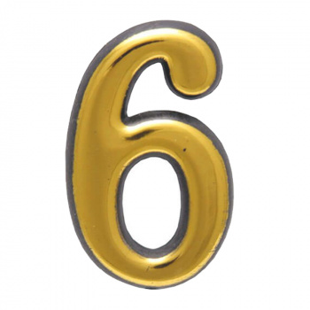 Цифра дверная АЛЛЮР №6 пластик золото